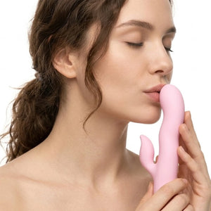 Elite Rabbit & Sprout Mix Stick Vibrator — Dual Stimulation Liquid Silicone Massager