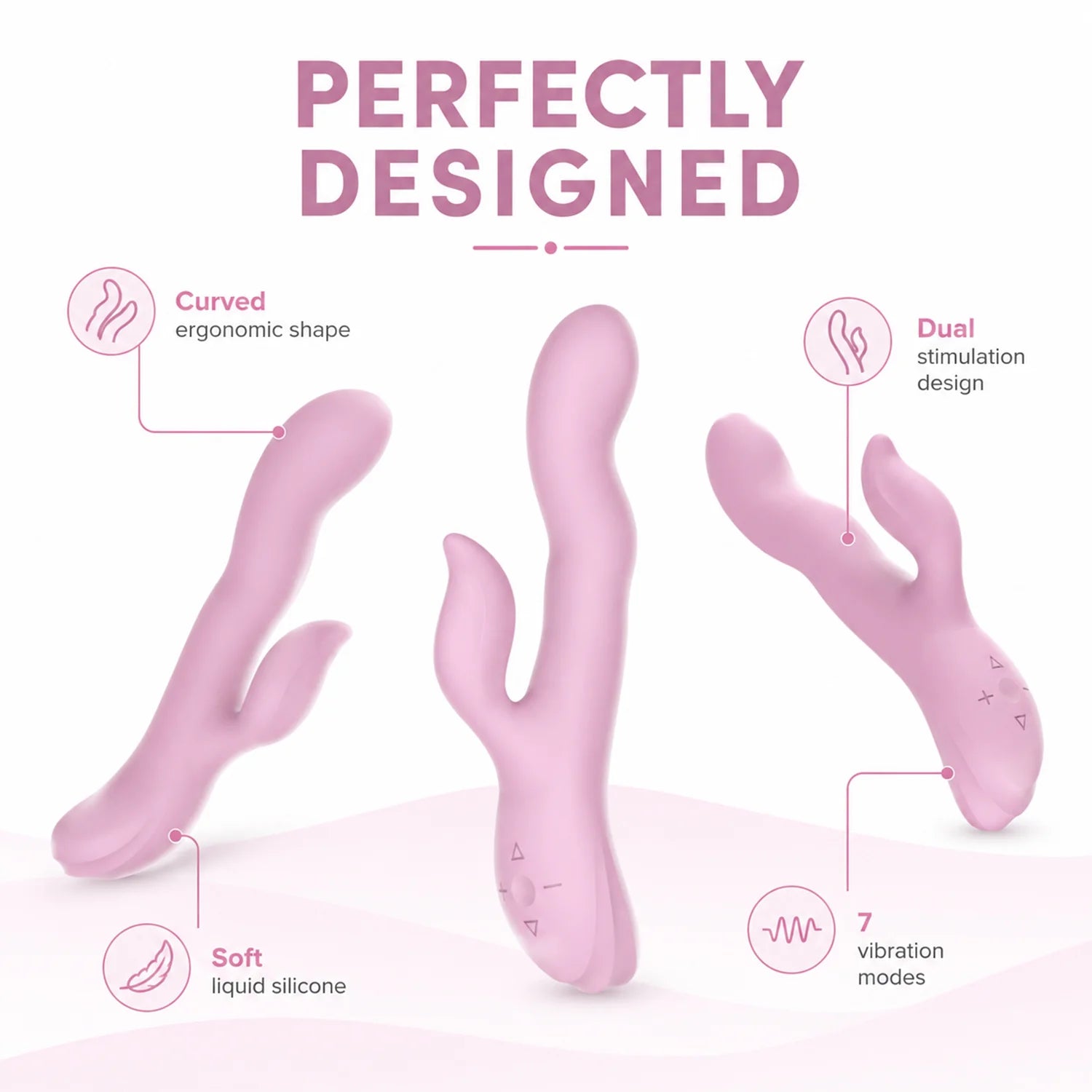 Elite Rabbit & Sprout Mix Stick Vibrator — Dual Stimulation Liquid Silicone Massager