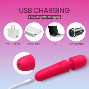 Spherical Head Mini Wand Massager – Rechargeable Silicone Vibrator