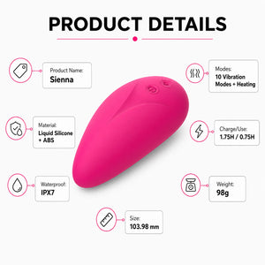 Sienna Ergonomic Palm Vibrator – 10 Modes & Advanced Heating Function