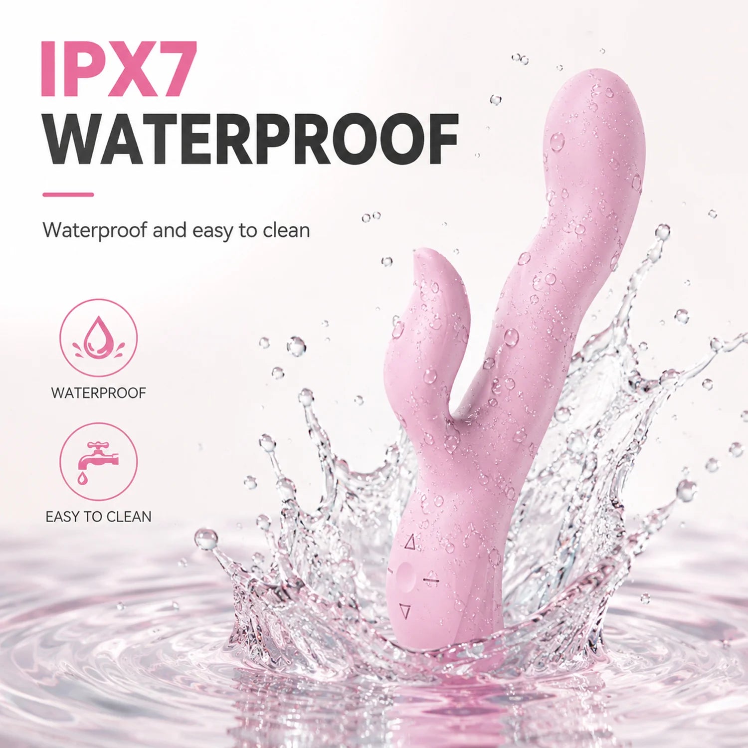 Elite Rabbit & Sprout Mix Stick Vibrator — Dual Stimulation Liquid Silicone Massager