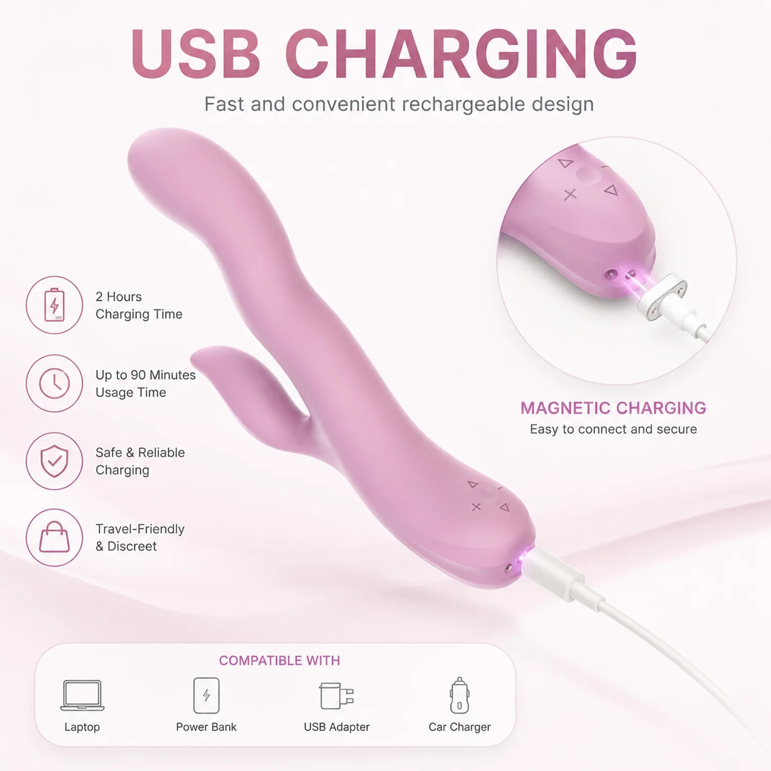 Elite Rabbit & Sprout Mix Stick Vibrator — Dual Stimulation Liquid Silicone Massager